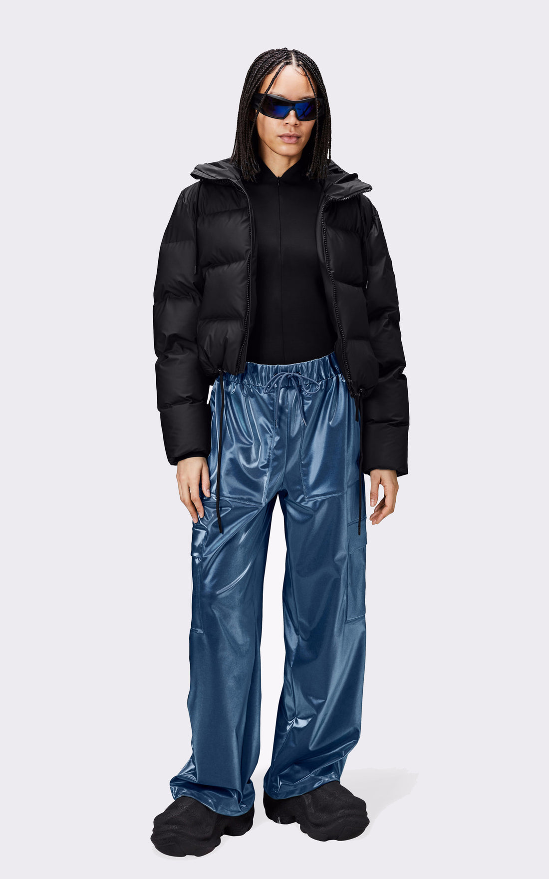 A &quot;15150 ALTA PUFFER JACKET&quot; Noir Rains 3/4 Doudoune Mixte opened photo