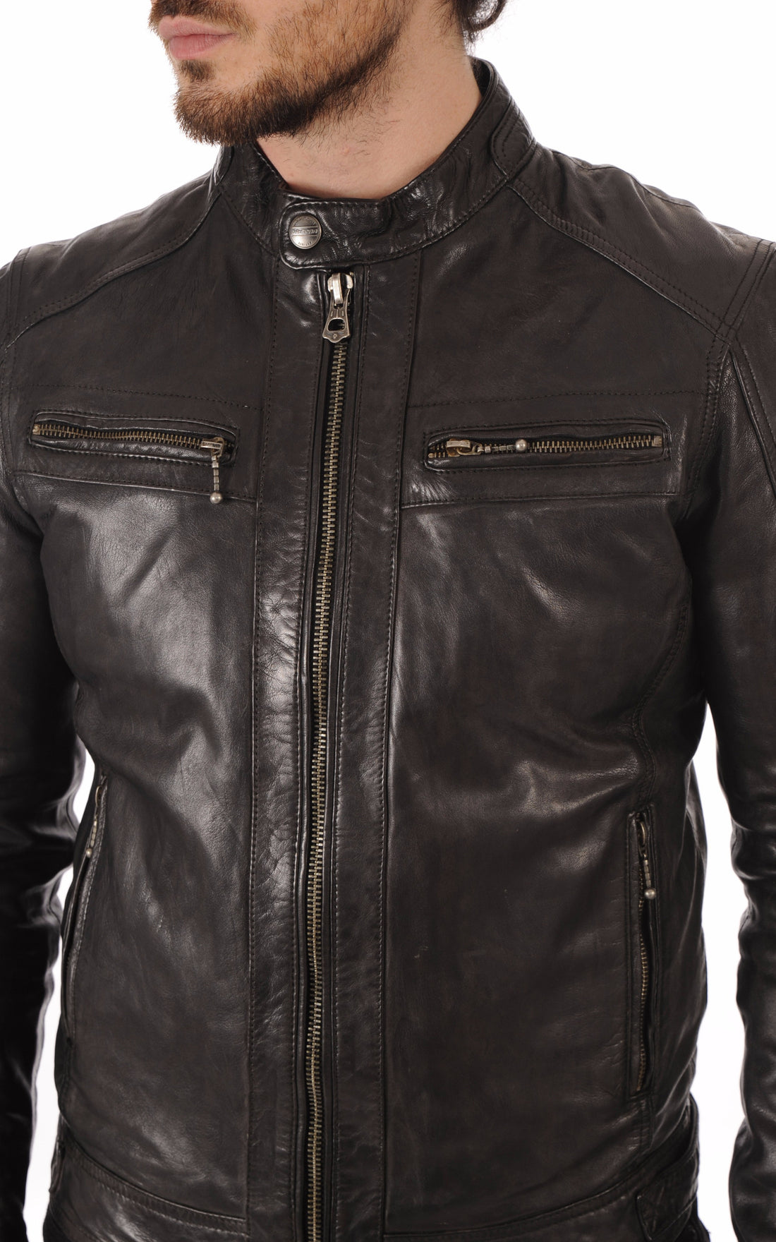 A &quot;BISHOP HOOD 101126&quot; Black Daytona 73 Blouson Homme closed photo