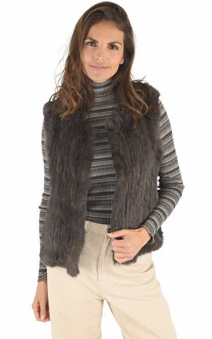 A &quot;GILET 60&quot; Marron La Canadienne Veste Femme opened photo