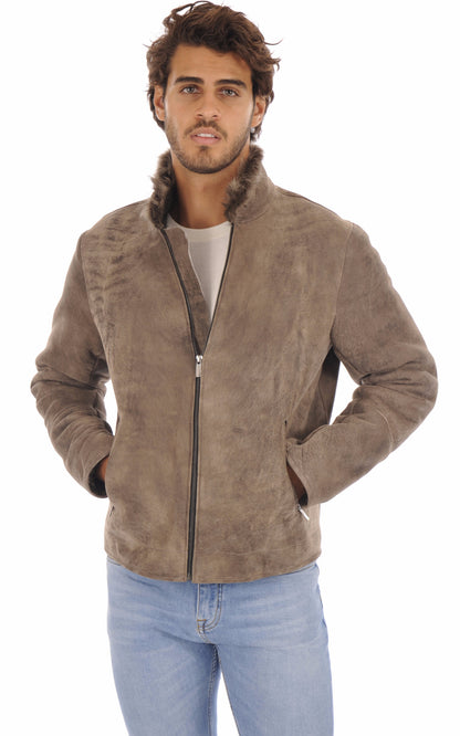 A &quot;TRENDY&quot; Taupe La Canadienne Blouson Homme closed photo