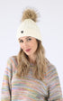 A "HAT POM POM" Blanc Rock and Blue Bonnet Femme opened photo