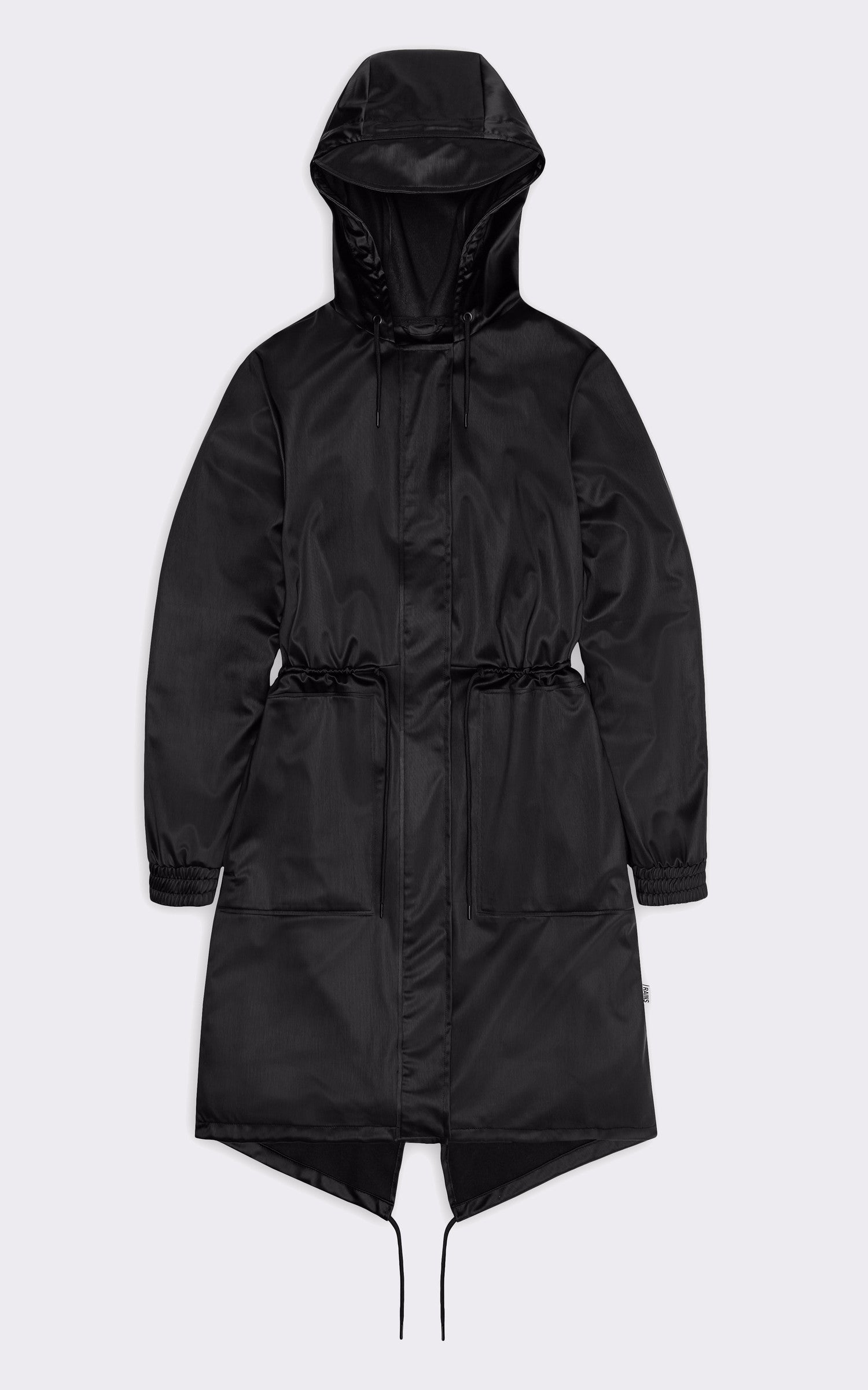 A &quot;18550 STRING PARKA&quot; Noir Rains 7/8 Femme back photo
