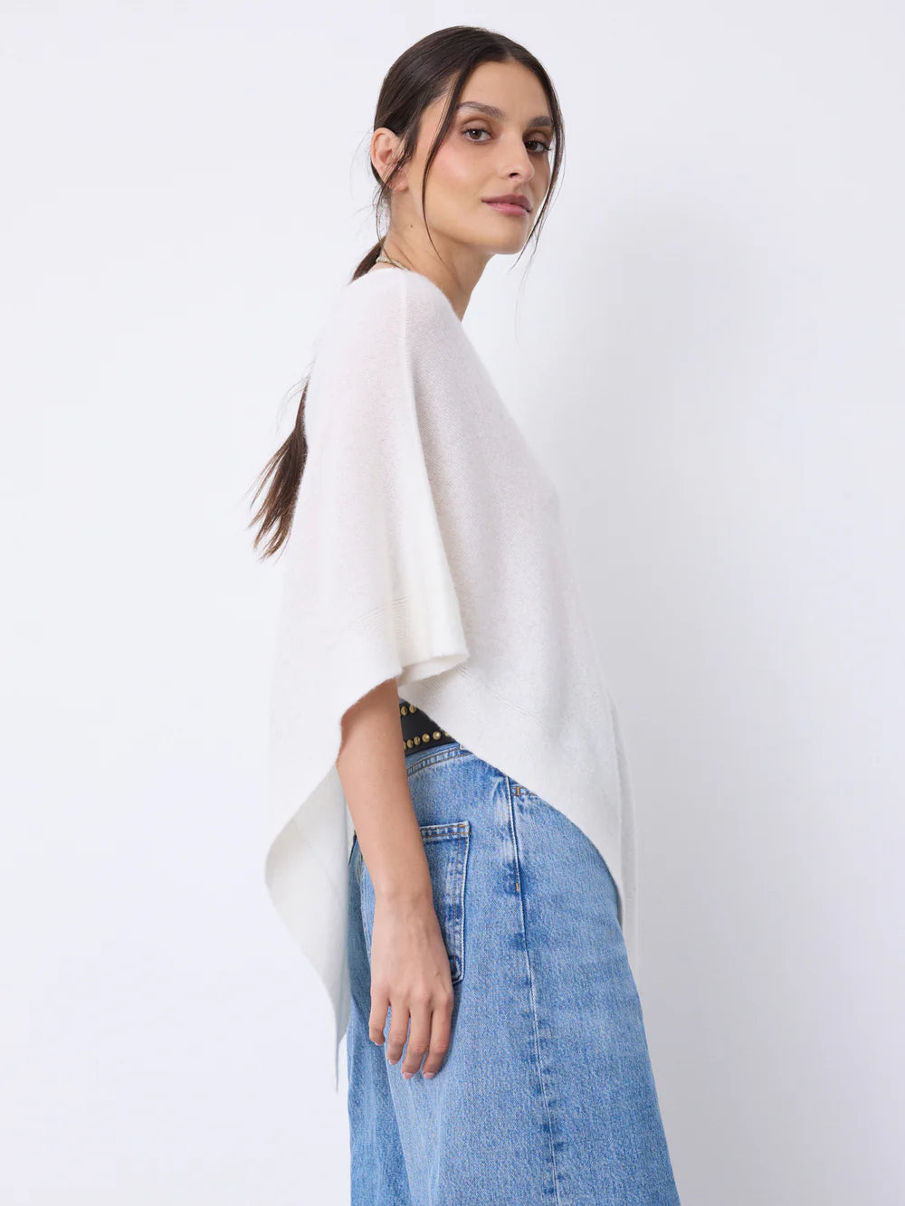 Poncho en cachemire Auguste écru