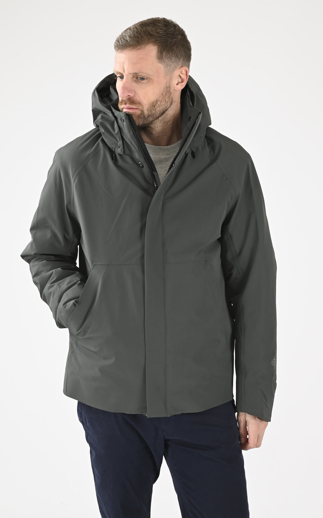 A &quot;WERYK QM482&quot; Vert Krakatau 3/4 Parka Homme opened photo
