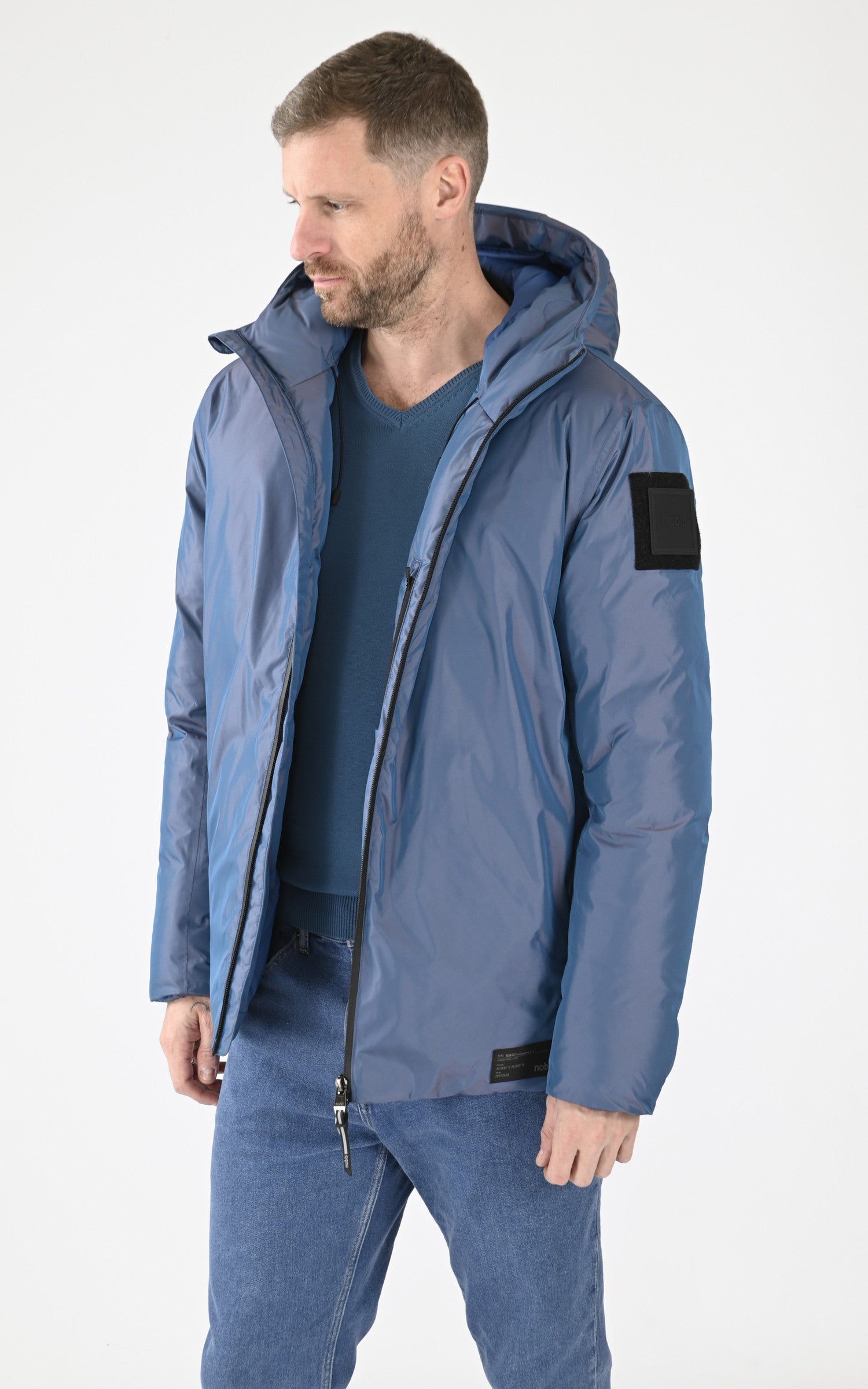 A &quot;MILO&quot; Bleu Nobis Parka Homme opened photo