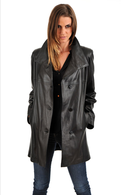 A &quot;CAROLINE&quot; Noir La Canadienne Veste Femme opened photo