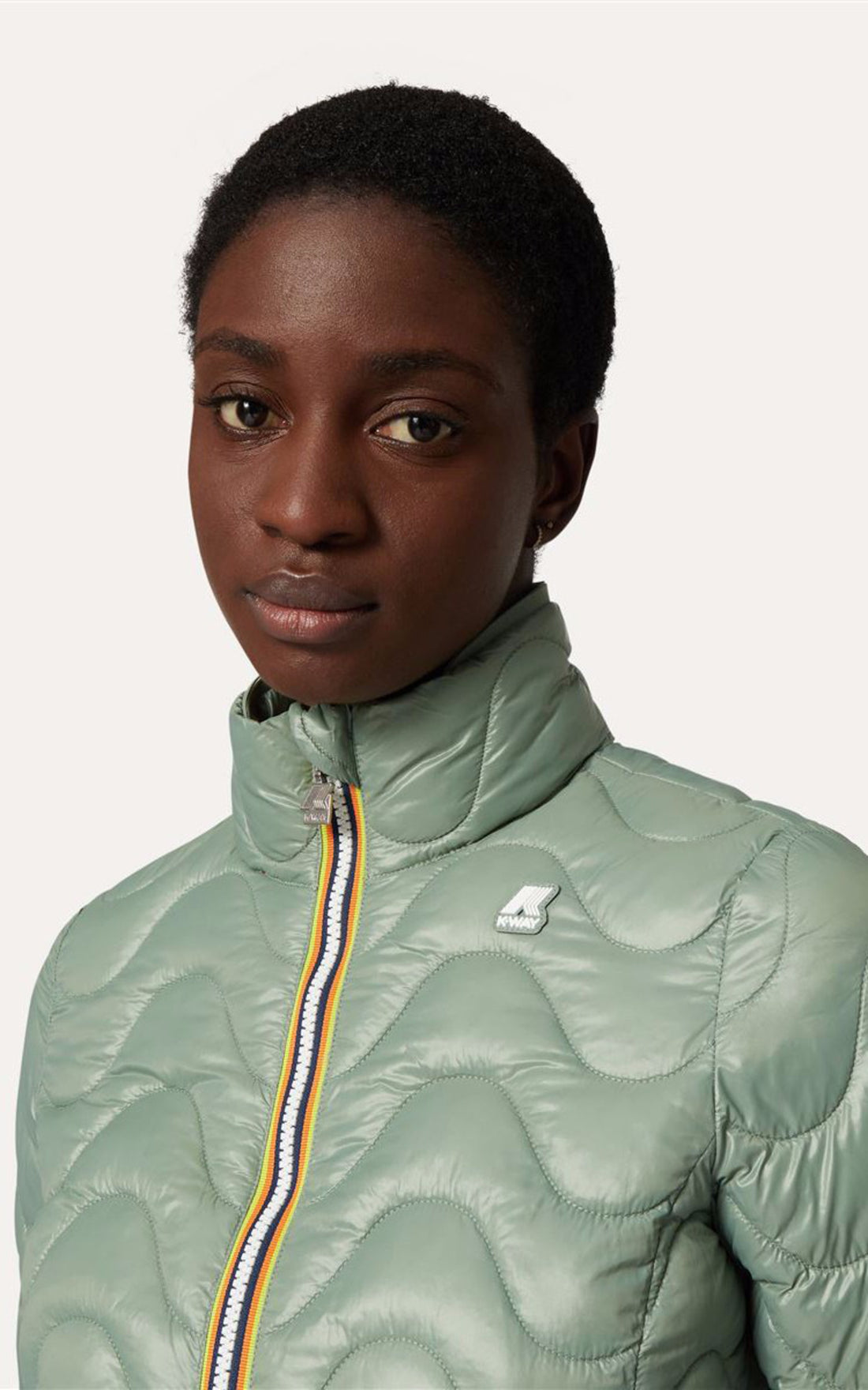 A &quot;VIOLETTE ECO WARM K4112TW&quot; Vert K-Way Blouson Femme opened photo