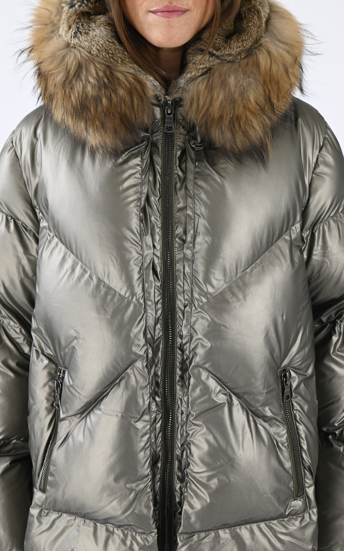 A &quot;FROST M 515&quot; Kaki Blonde n°8 Ves Doudoune Femme opened photo