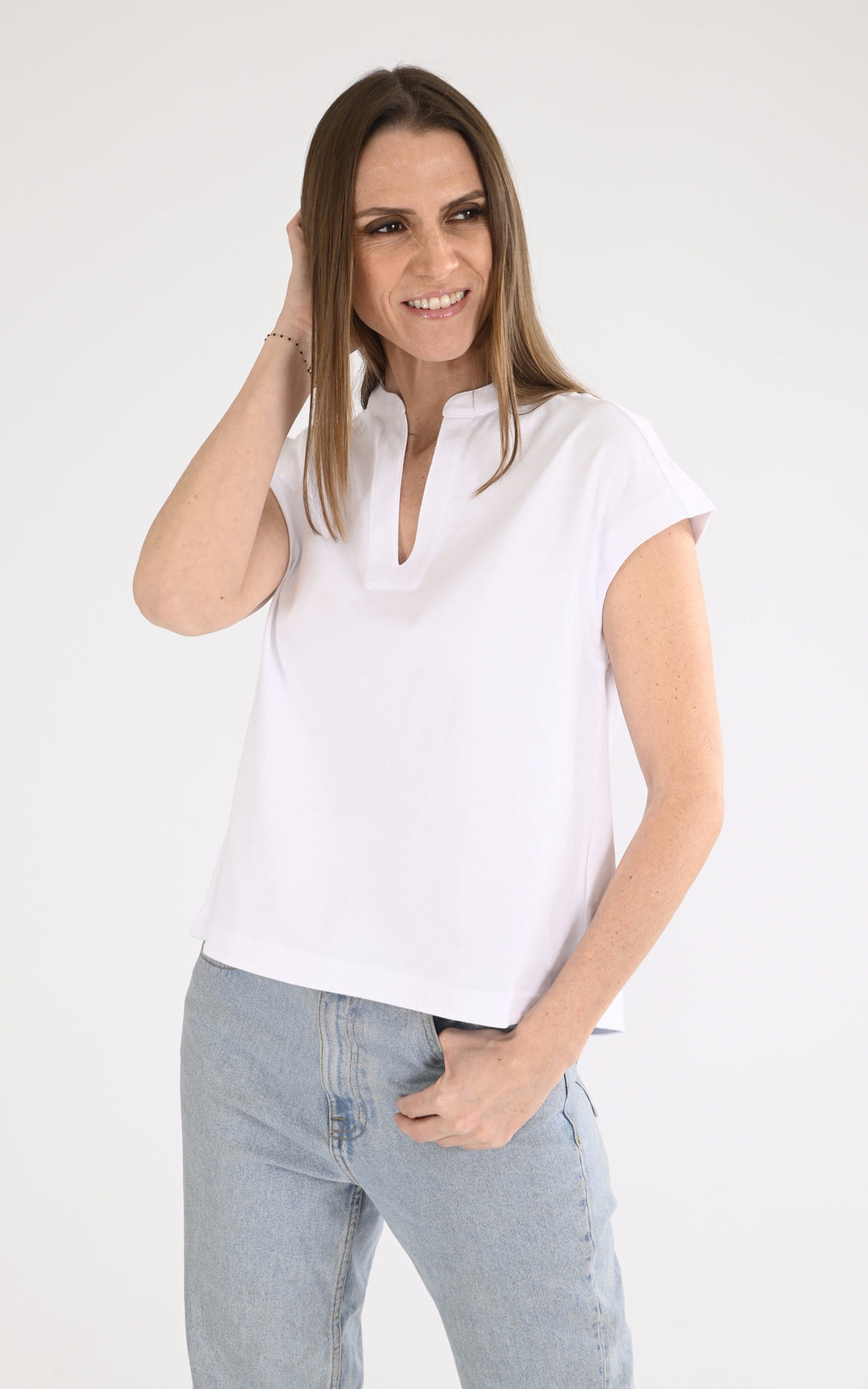A &quot;ISERE K61411W&quot; Blanc K-Way T-shirt Femme opened photo