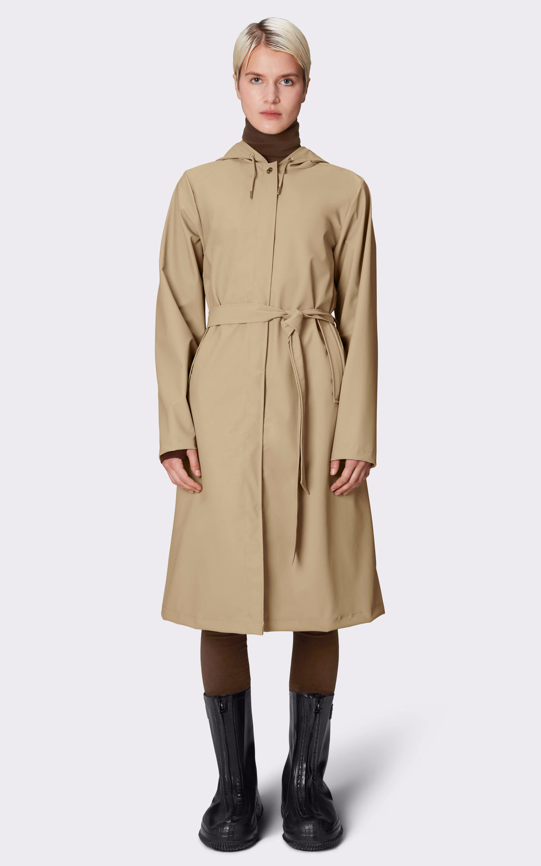 A &quot;12040 A-LINE LONGER&quot; Beige Rains 7/8 Femme opened photo