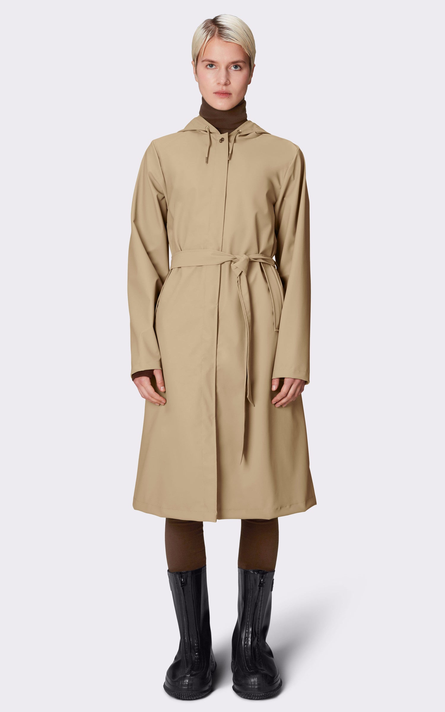 A &quot;12040 A-LINE LONGER&quot; Beige Rains 7/8 Femme opened photo 1