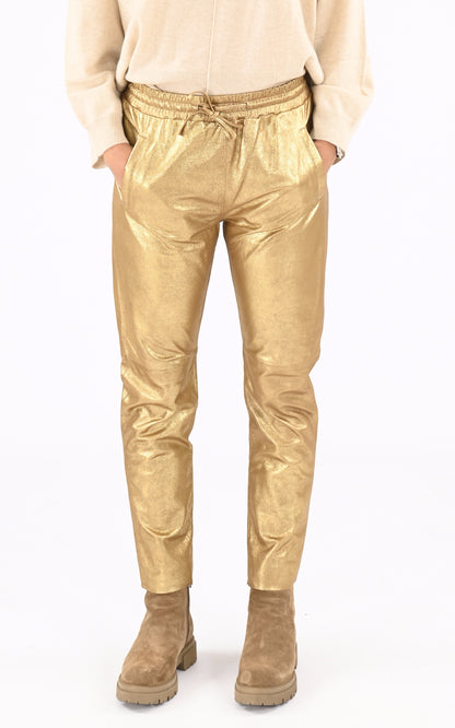 A &quot;GIFT METAL 64871&quot; Gold Oakwood Pantalon Femme opened photo
