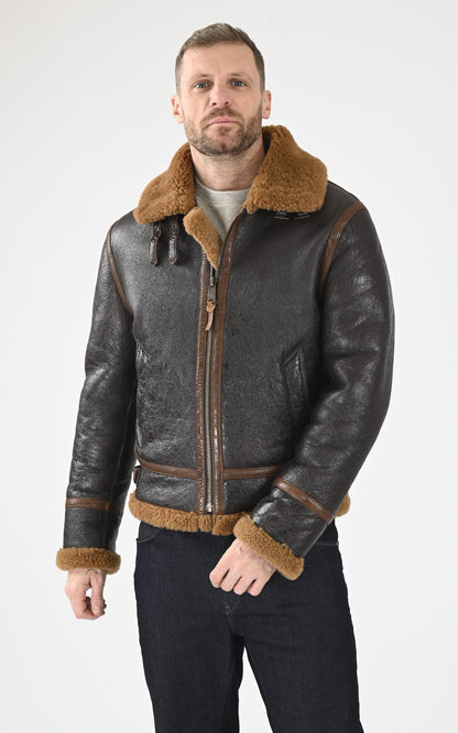 A &quot;IRVIN 102484&quot; Tabac Iron&amp;Resin Blouson Homme closed photo