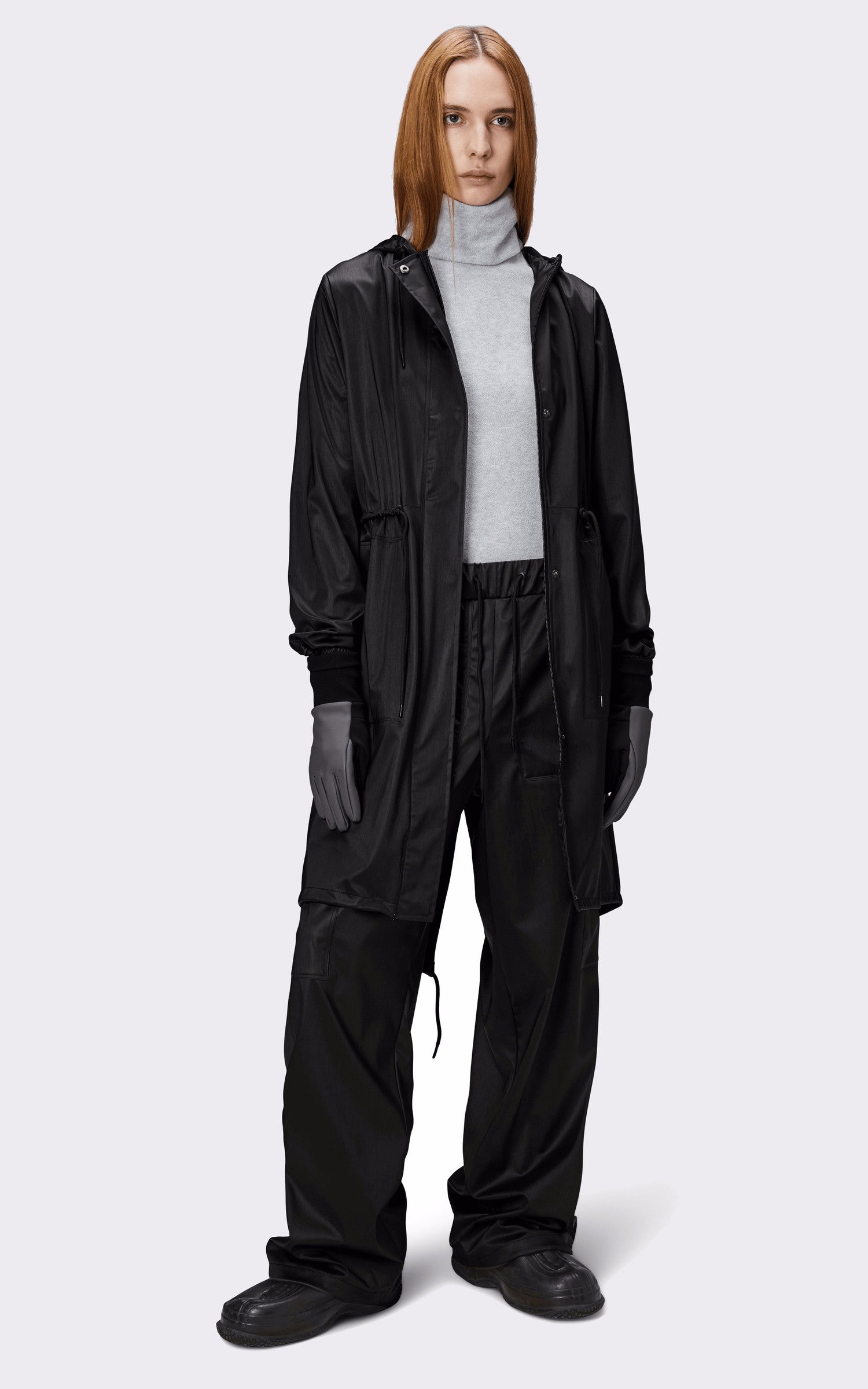 A &quot;18550 STRING PARKA&quot; Noir Rains 7/8 Femme interior photo 3
