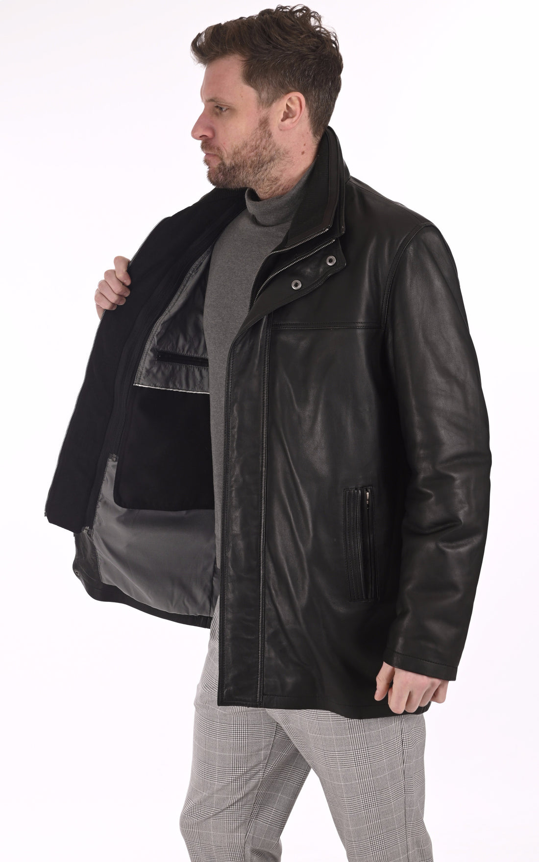 A &quot;MAX DA&quot; Noir La Canadienne 3/4 Homme closed photo