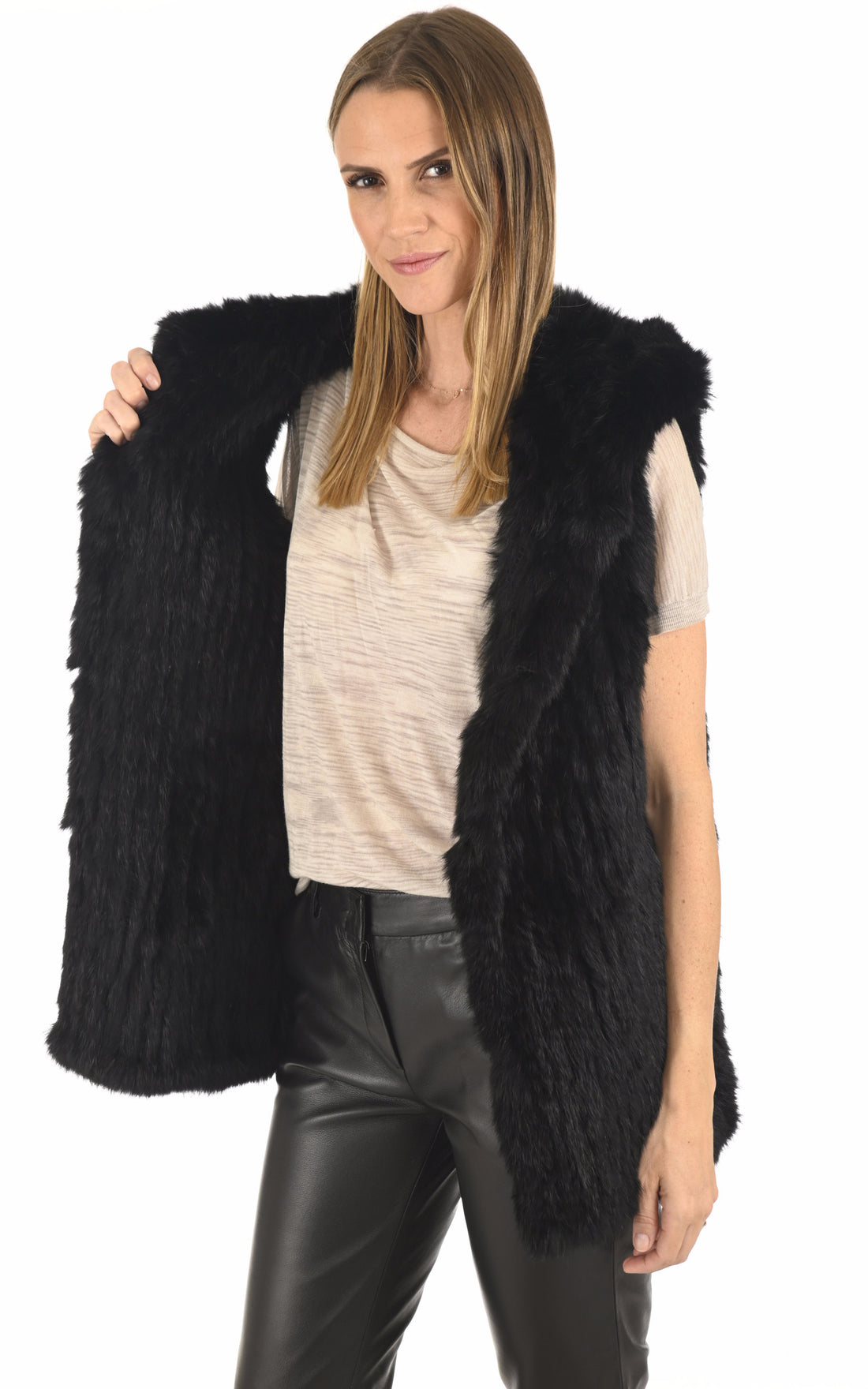 A &quot;2120V-RB/70&quot; Noir La Canadienne Gilet Femme opened photo