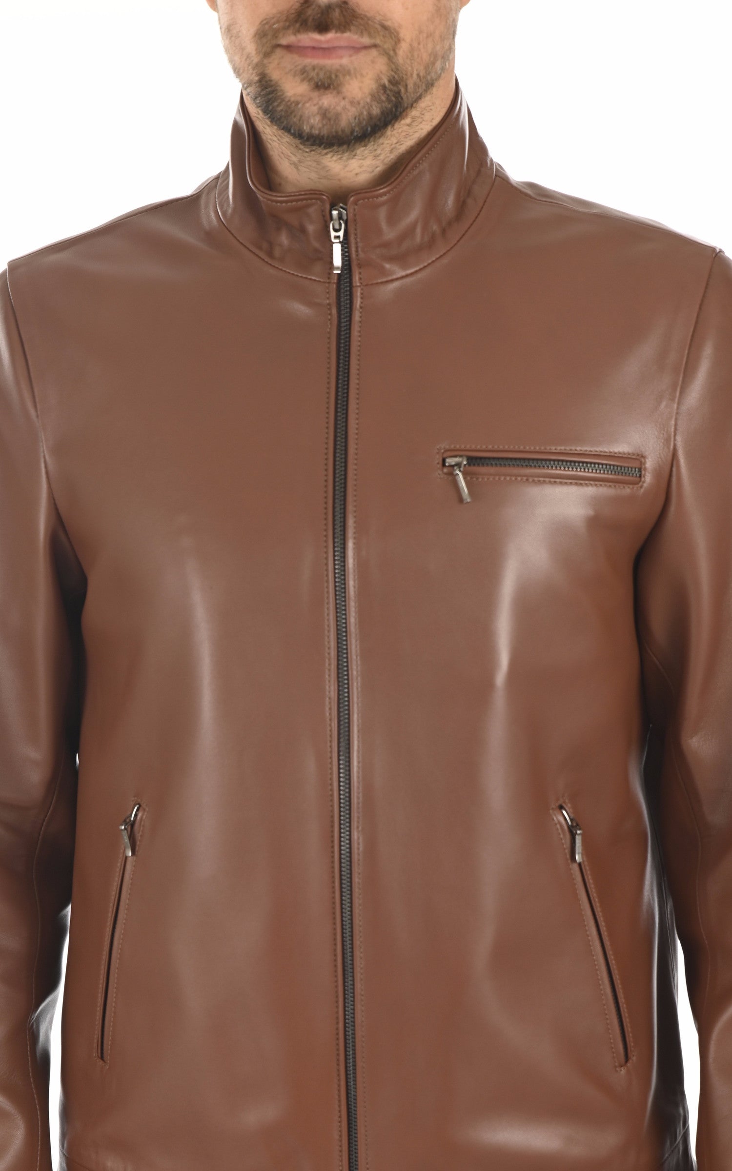 A &quot;TRENDY&quot; Cognac La Canadienne Blouson Homme details photo 5