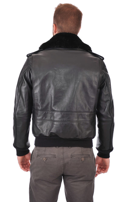 A &quot;184SM&quot; Noir Schott Blouson Homme back photo