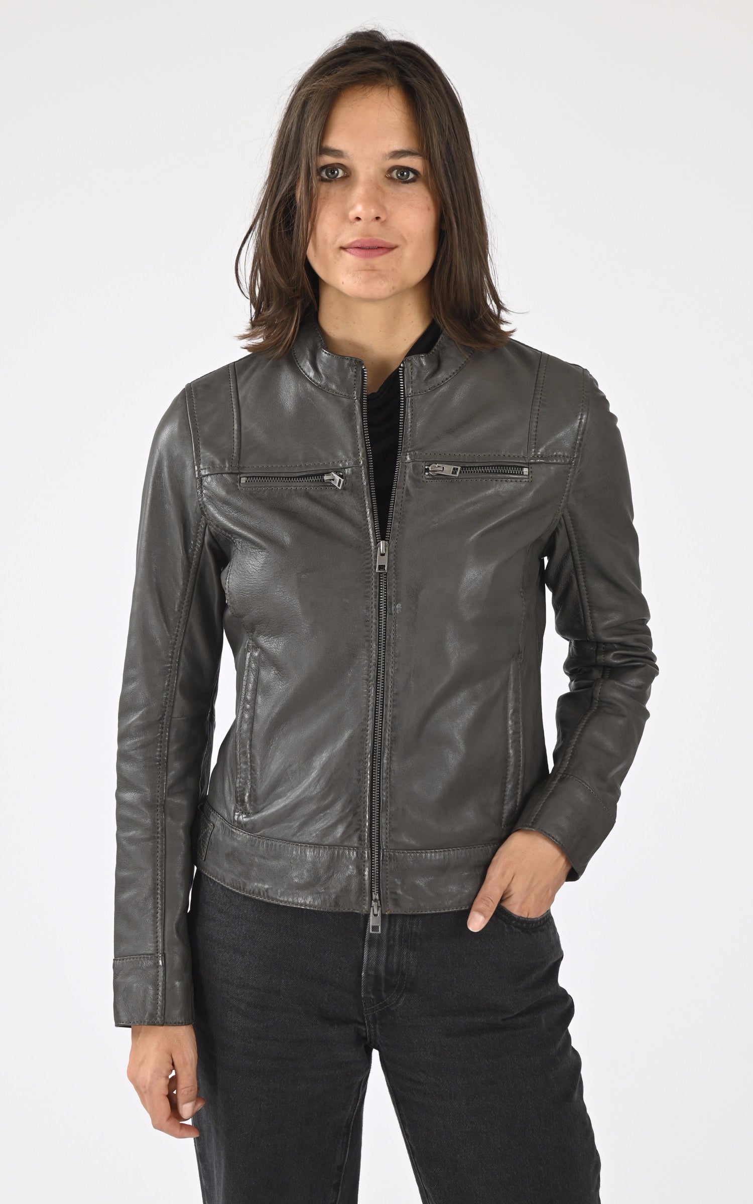 A &quot;RITZ 64952&quot; Kaki Oakwood Blouson Femme closed photo