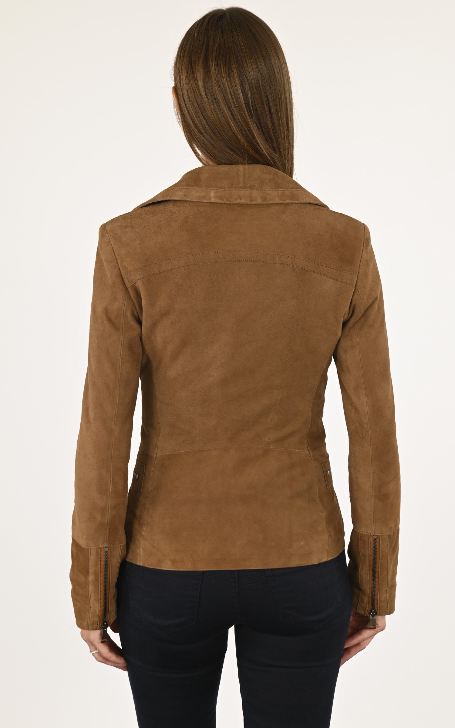 A &quot;BENEDICTE GRIFFES FF&quot; Tabac La Canadienne Blouson Femme back photo