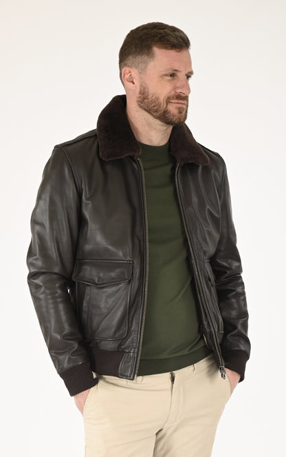 A &quot;PILOT&quot; Marron La Canadienne Pilote Homme opened photo