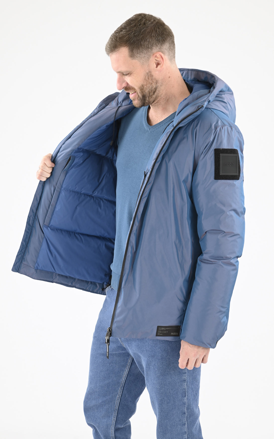 A &quot;MILO&quot; Bleu Nobis Parka Homme opened photo