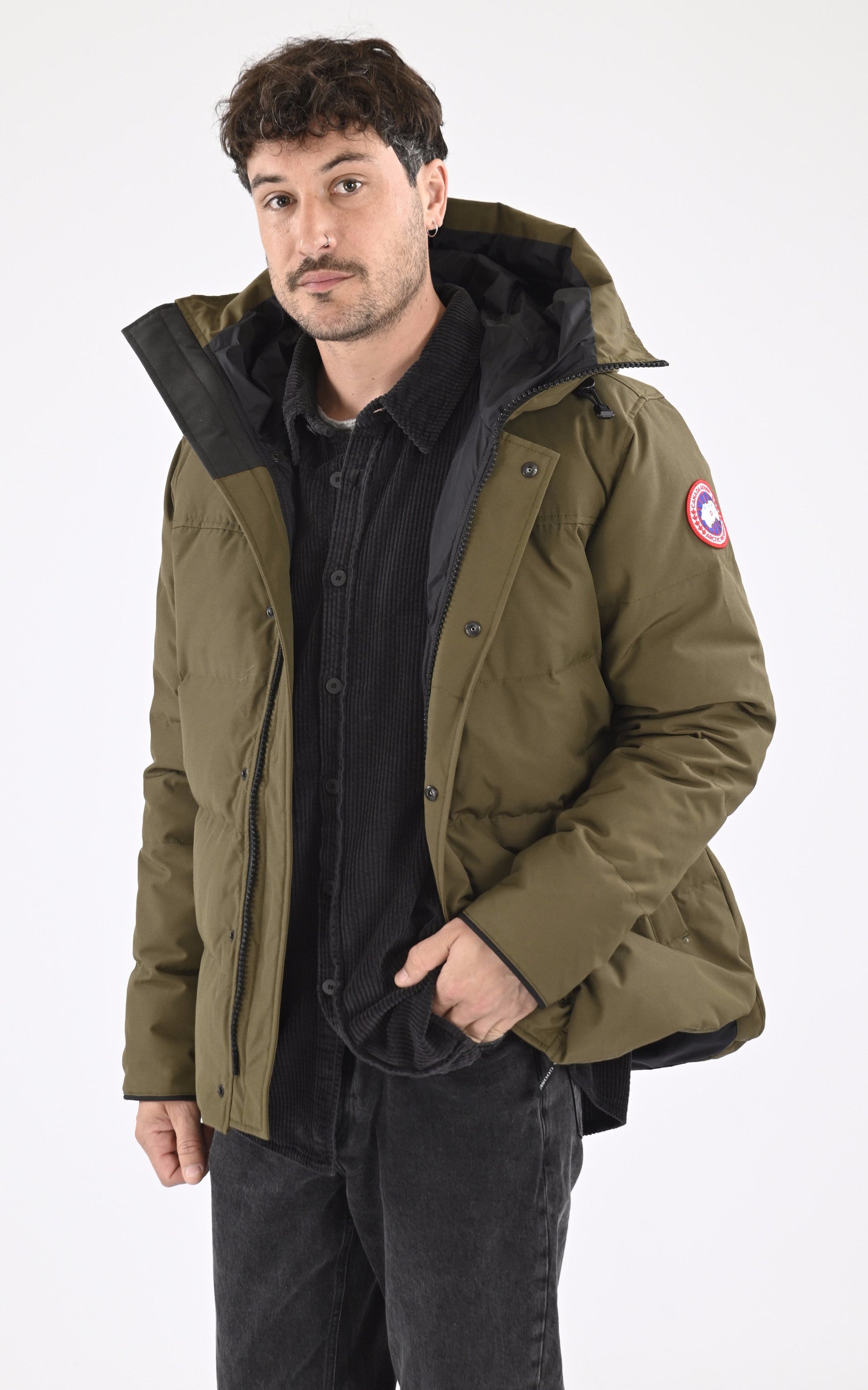 A &quot;MAC MILLAN 3804M&quot; Military Green Canada Goose 3/4 Doudoune Homme opened photo