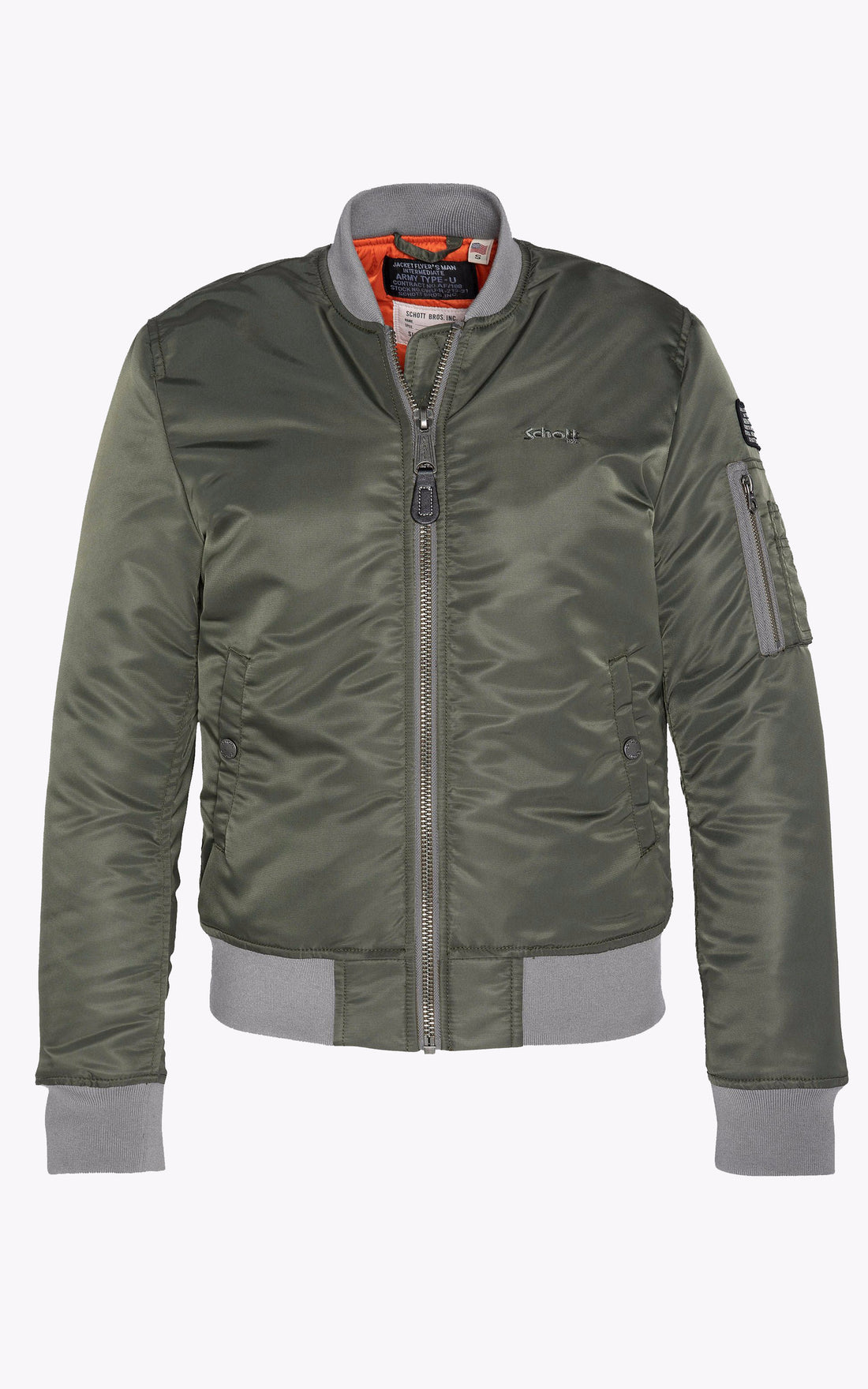 A &quot;AIRFORCEWRS&quot; Vert Schott Blouson Femme closed photo