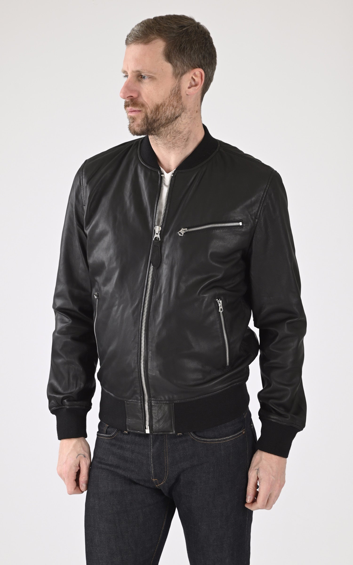 A &quot;LC JEFFERSON&quot; Noir Schott Blouson Homme closed photo