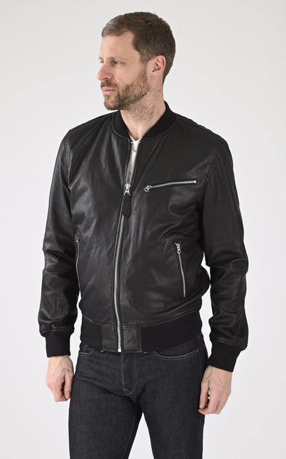 A &quot;LC JEFFERSON&quot; Noir Schott Blouson Homme closed photo