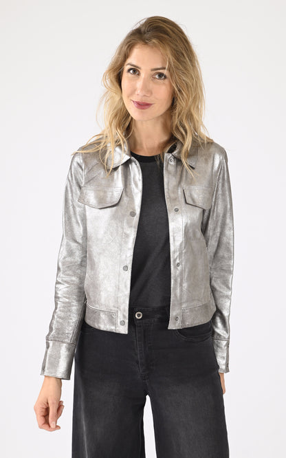 A &quot;RUBY METAL 64872&quot; Argenté Oakwood Blouson Femme opened photo