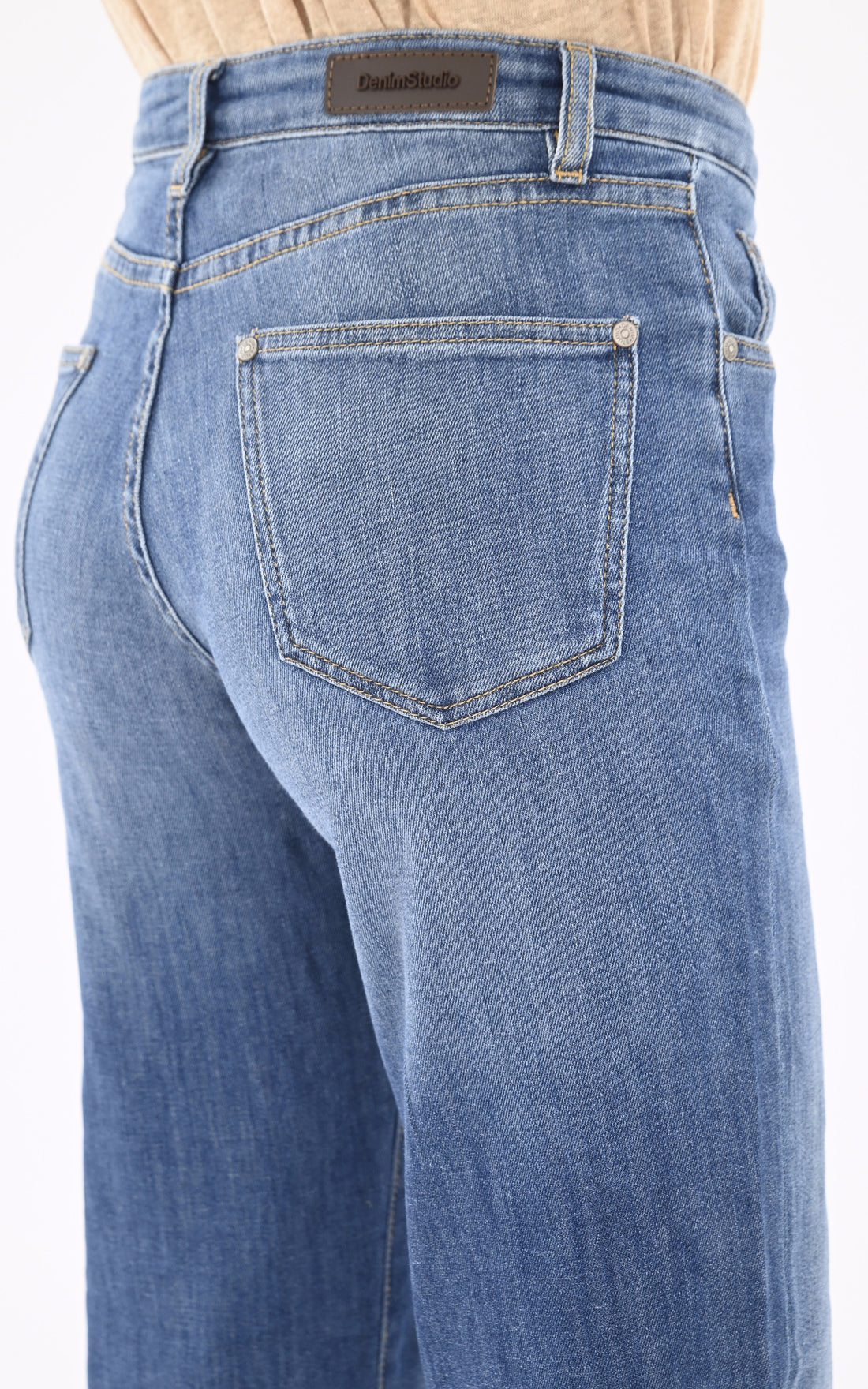 A &quot;TIAGO&quot; Bleu Denim Studio Pantalon Femme opened photo