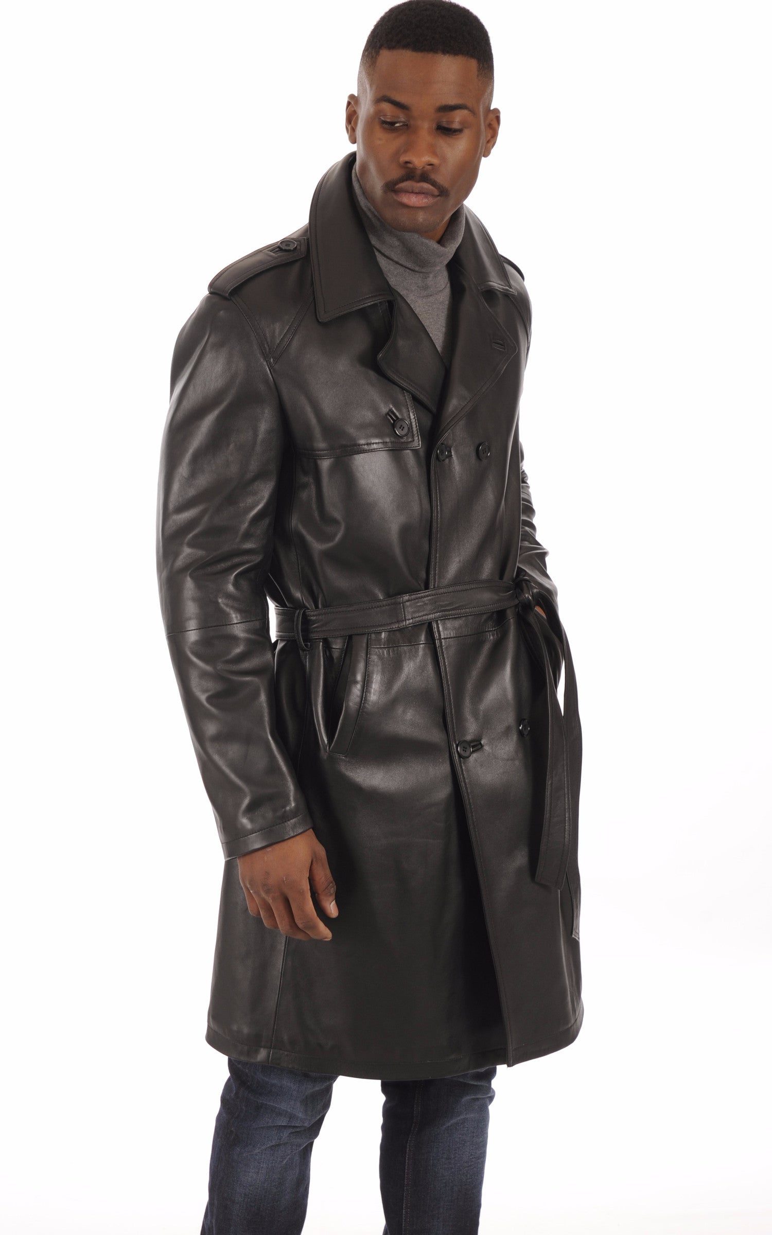 A &quot;GEORGE BIS&quot; Noir La Canadienne Manteau Homme closed photo