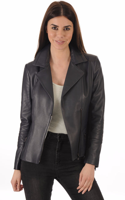 A &quot;BENEDICTE FF&quot; Bleu Marine La Canadienne Blouson Femme opened photo