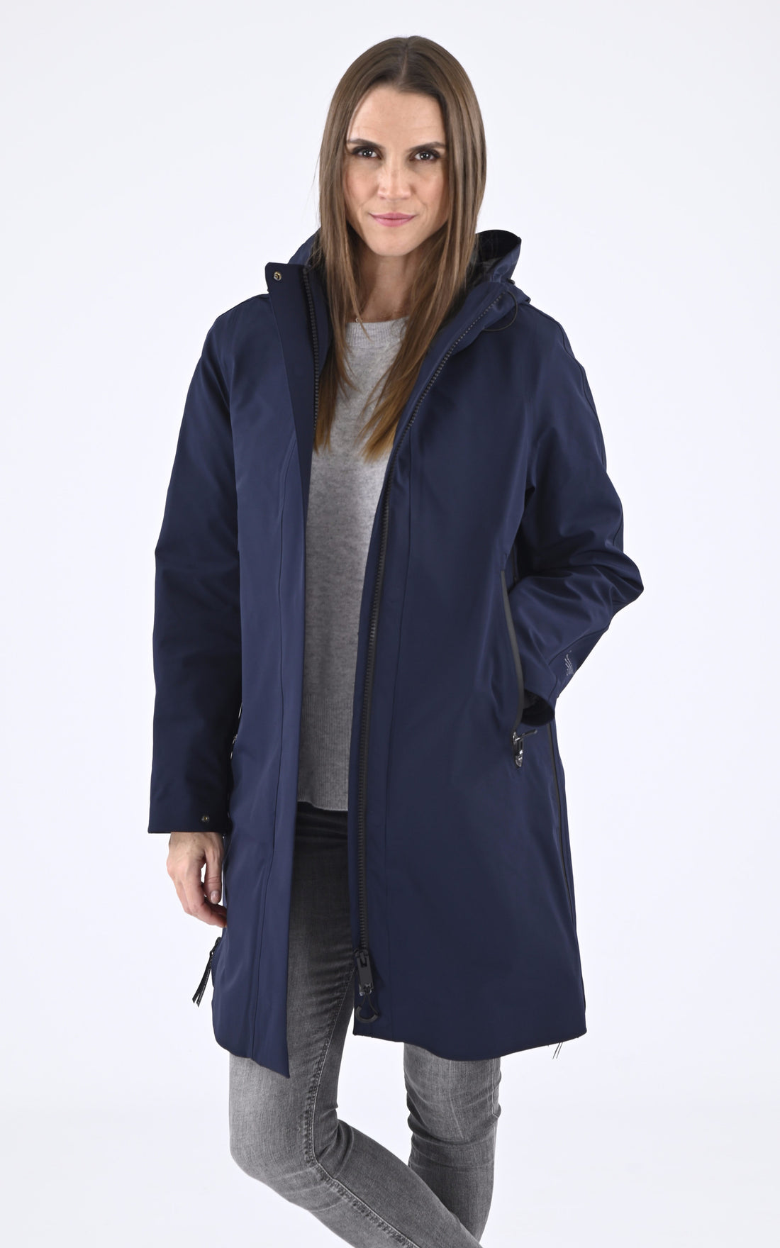 A "PLANCK QW497" Marine Krakatau 3/4 Parka Femme closed photo