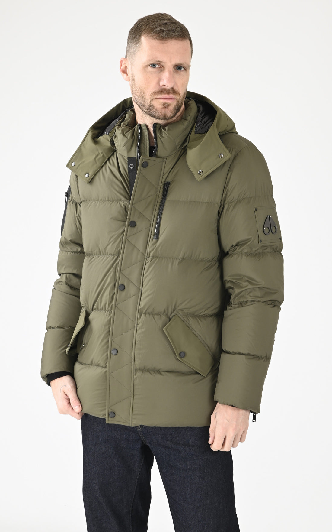 A &quot;EVEREST 3Q M34MJ196&quot; Kaki Moose Knuckles Ves Doudoune Homme opened photo