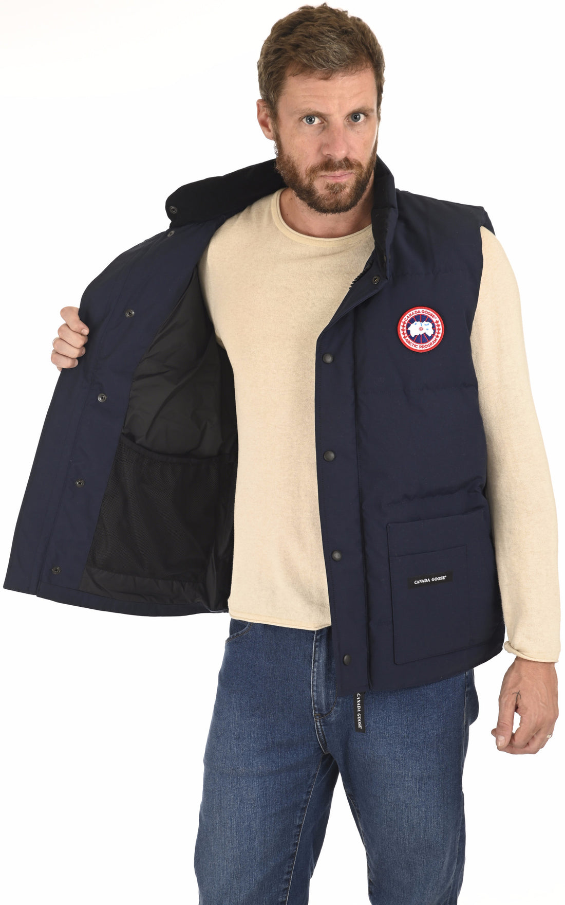 A &quot;FREESTYLE CREW VEST 4154M&quot; Atlantic Navy Canada Goose gil_doudoune Homme opened photo