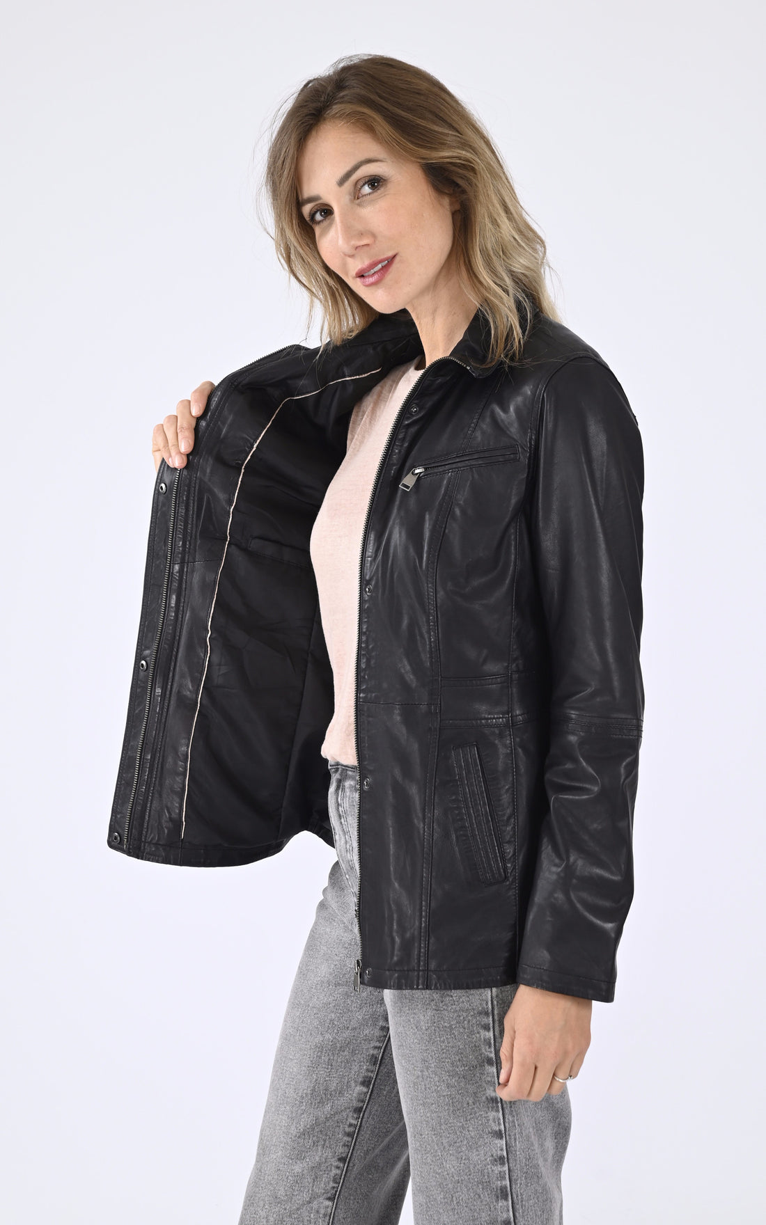 A &quot;ZURICH-3&quot; Noir La Canadienne Veste Femme opened photo