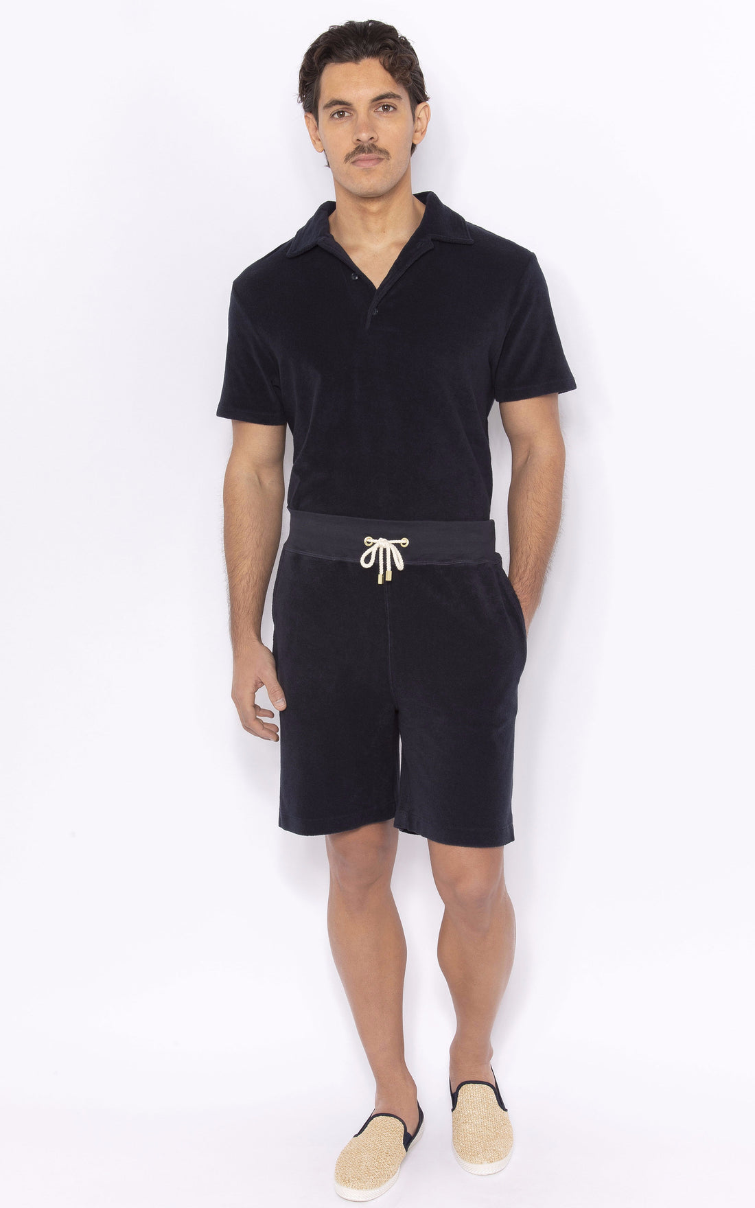 Polo éponge bleu marine