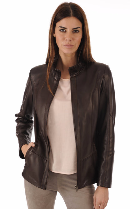 A &quot;FATIMA&quot; Marron La Canadienne Blouson Femme opened photo