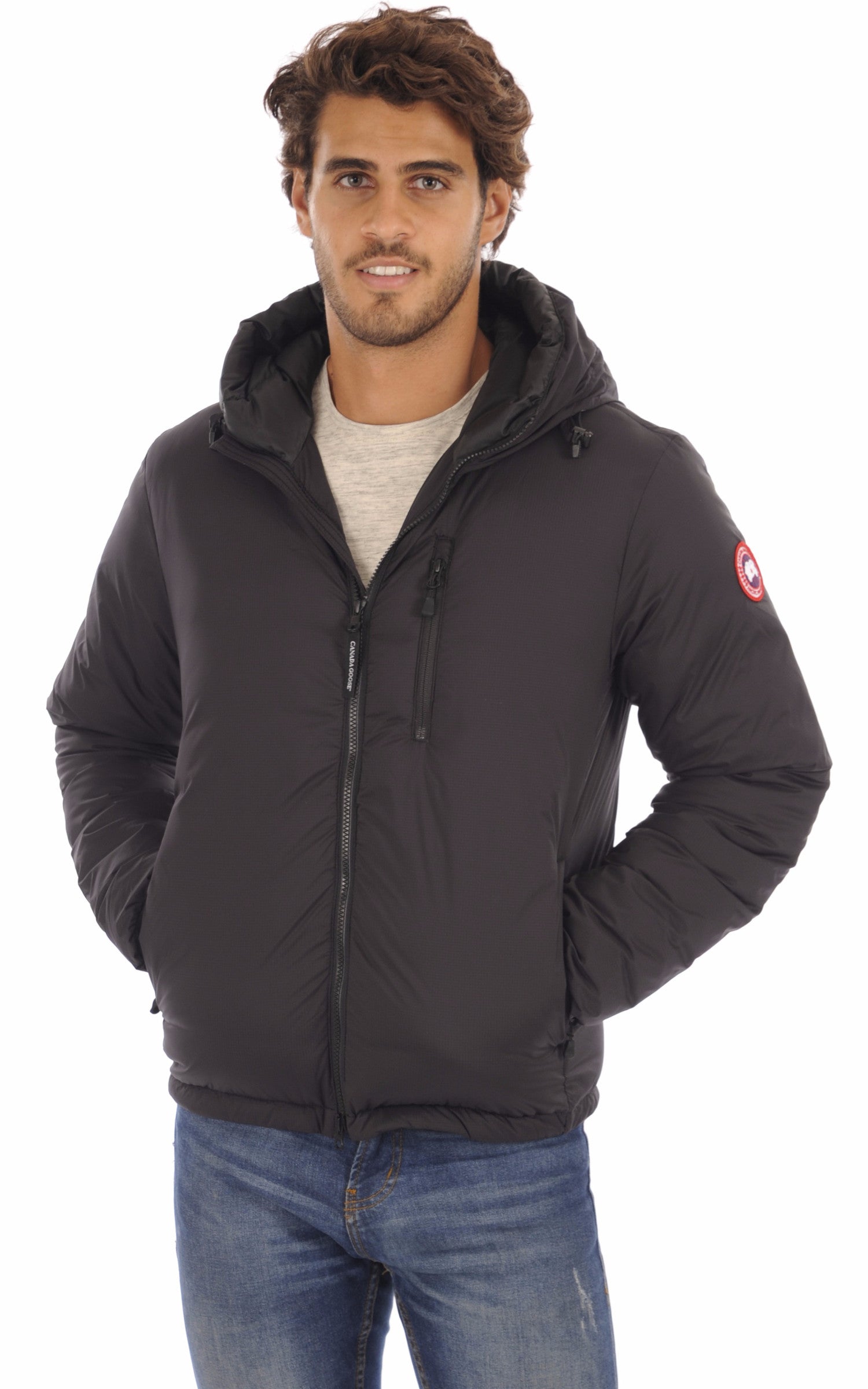 A &quot;LODGE HOODY 5078M&quot; Noir Canada Goose Bl Doudoune Homme closed photo 2