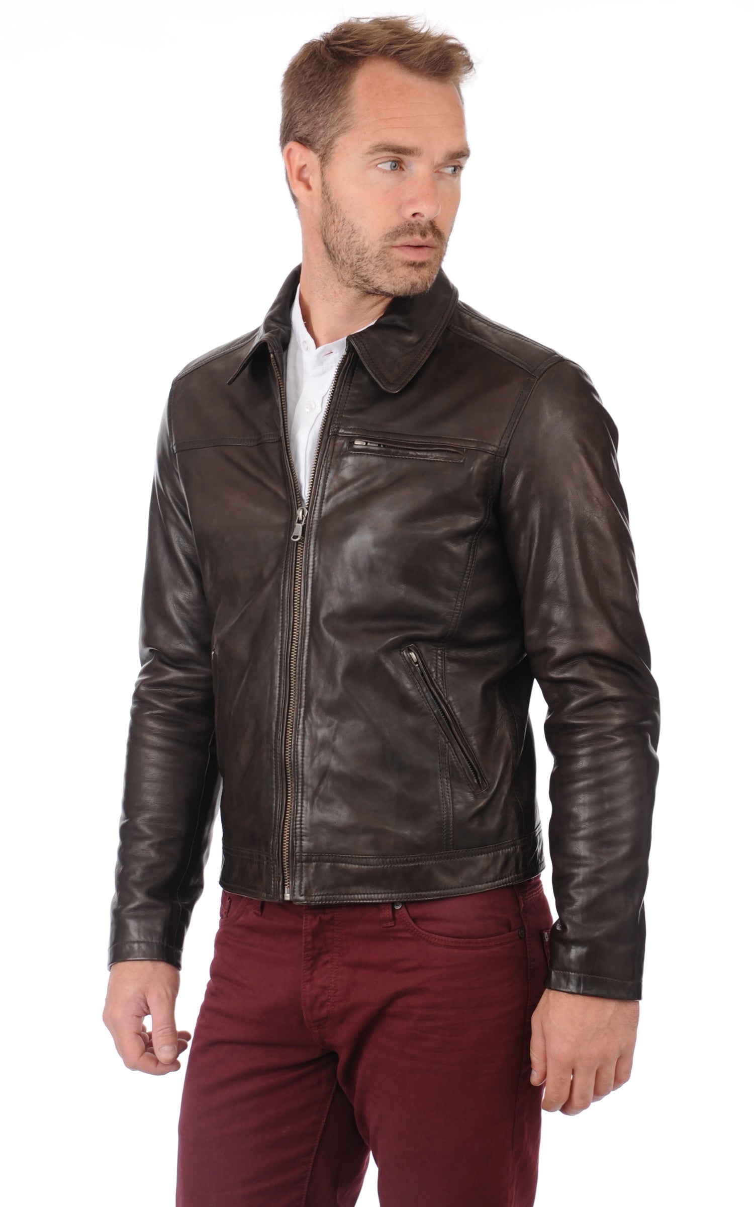 A &quot;MAJOR 100144&quot; Marron Daytona 73 Blouson Homme closed photo
