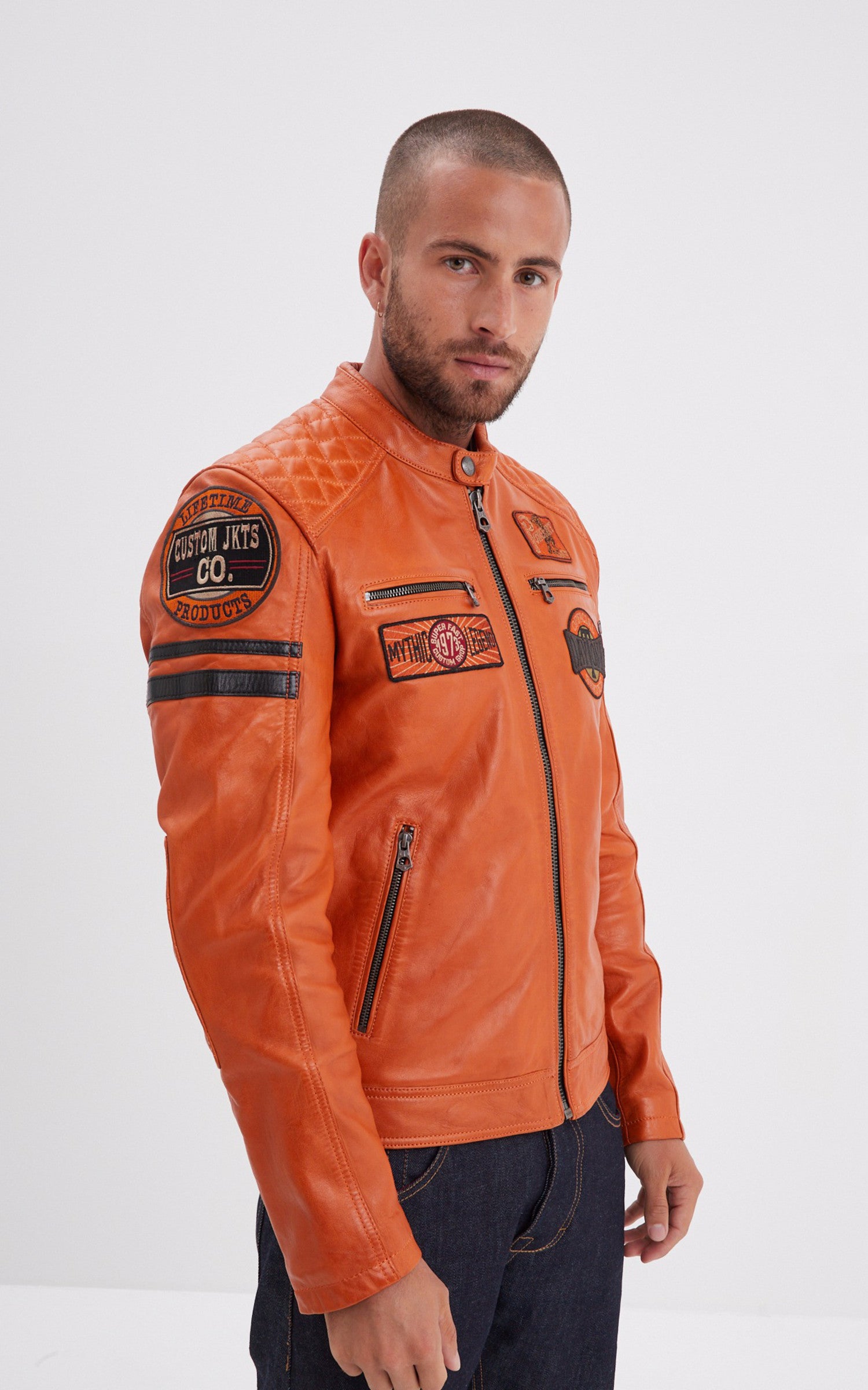 A &quot;WALKOR 102831&quot; Orange Daytona 73 Blouson Homme closed photo 2
