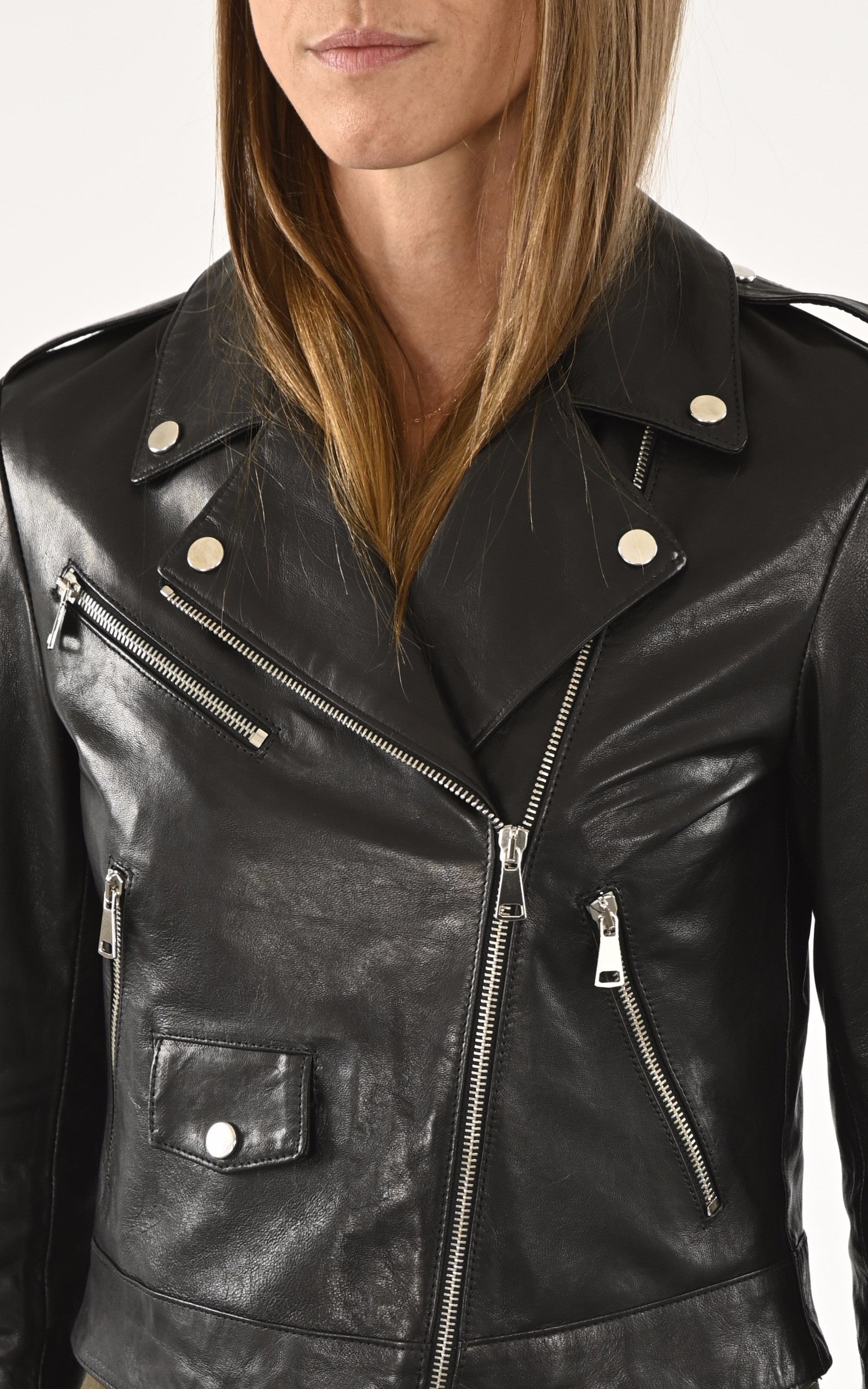 A &quot;DF259 bis no belt&quot; Noir La Canadienne Blouson Femme details photo 5