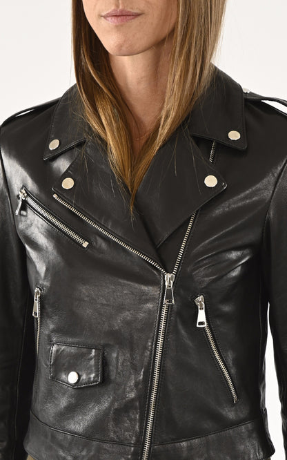 A &quot;DF259 bis no belt&quot; Noir La Canadienne Blouson Femme details photo