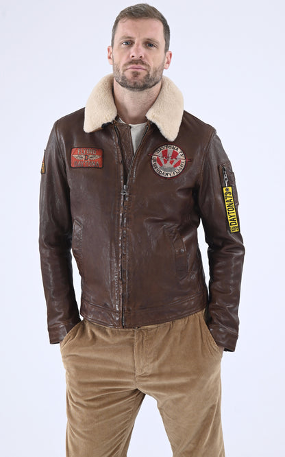 A &quot;WATERFORD 103096&quot; Cognac Daytona 73 Blouson Homme closed photo