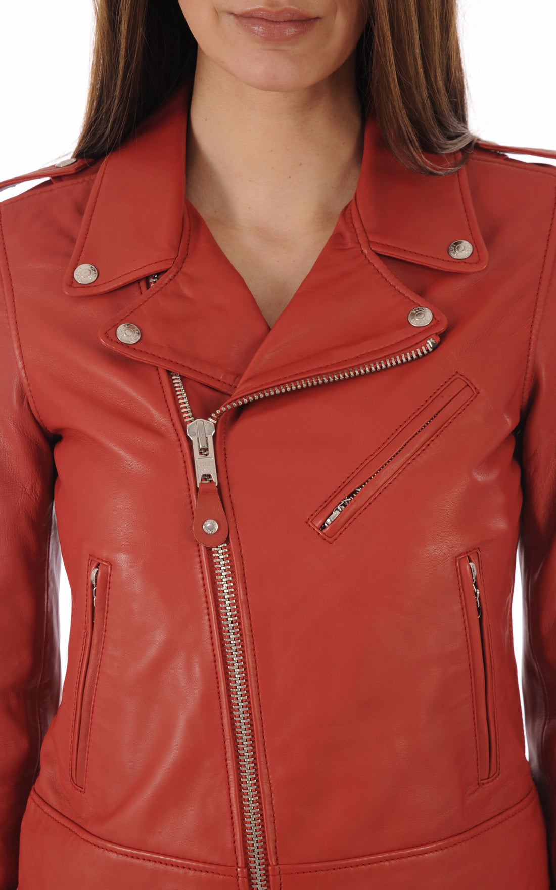 A &quot;LCW1601D&quot; Rouge Schott Blouson Femme opened photo