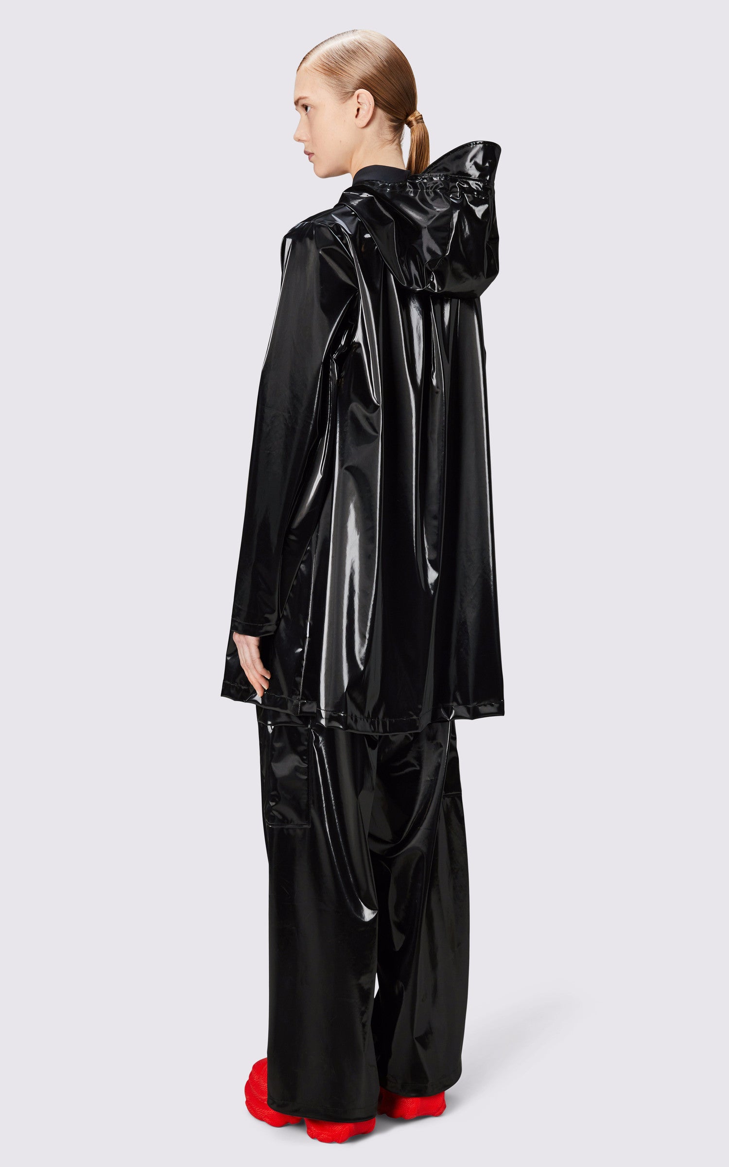 A &quot;18050 A-LINE JACKET&quot; Noir Rains 3/4 Femme closed photo 2