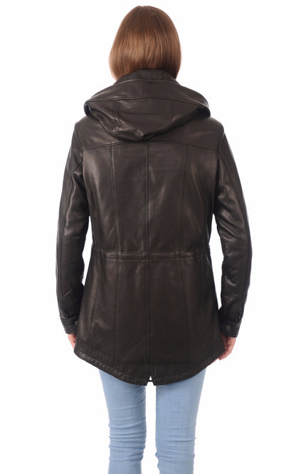 A &quot;IRENE&quot; Noir La Canadienne 3/4 Femme back photo