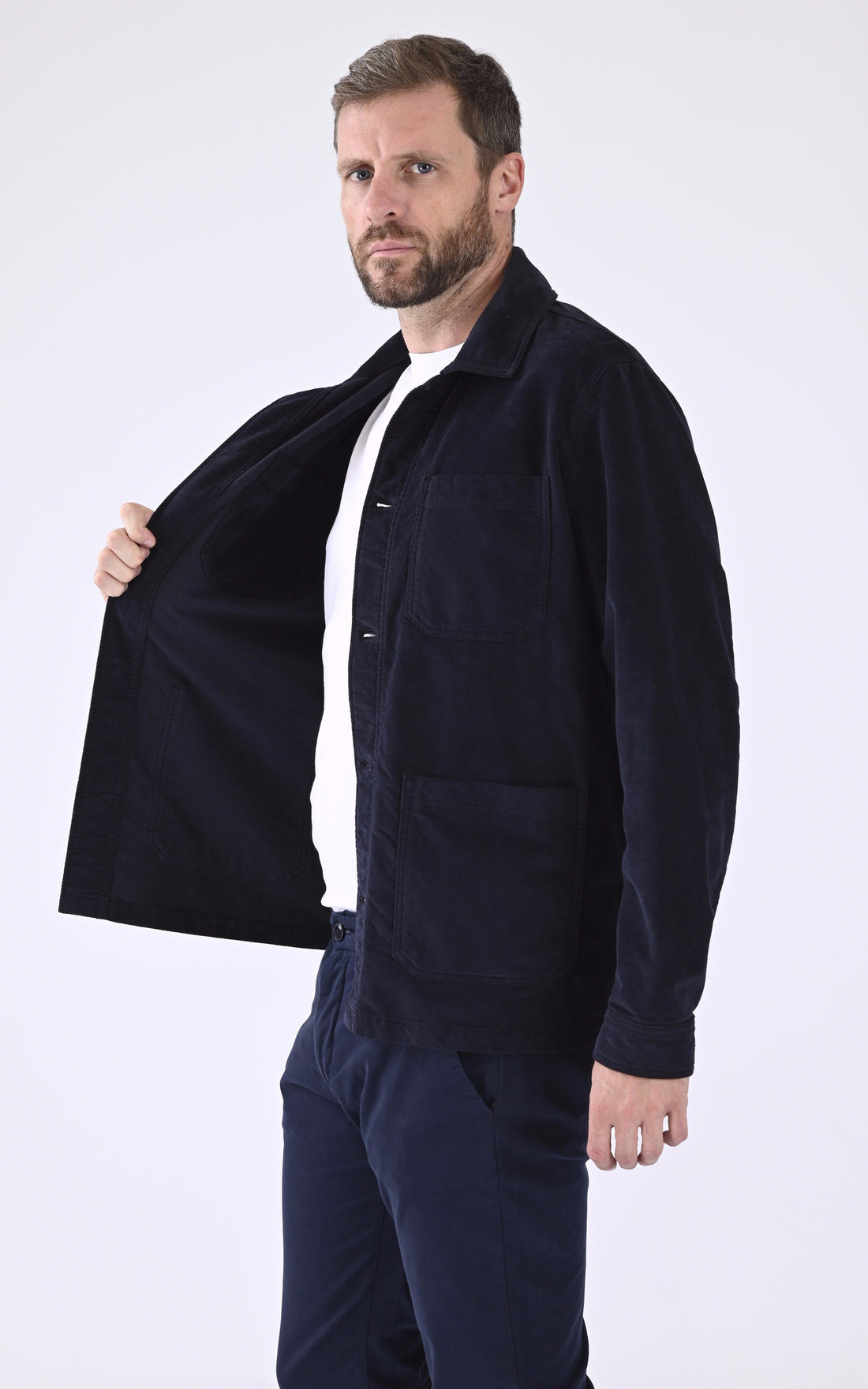 A &quot;VESTE PEINTRE V003TI120&quot; Bleu Foncé Maison Standards Veste Homme opened photo